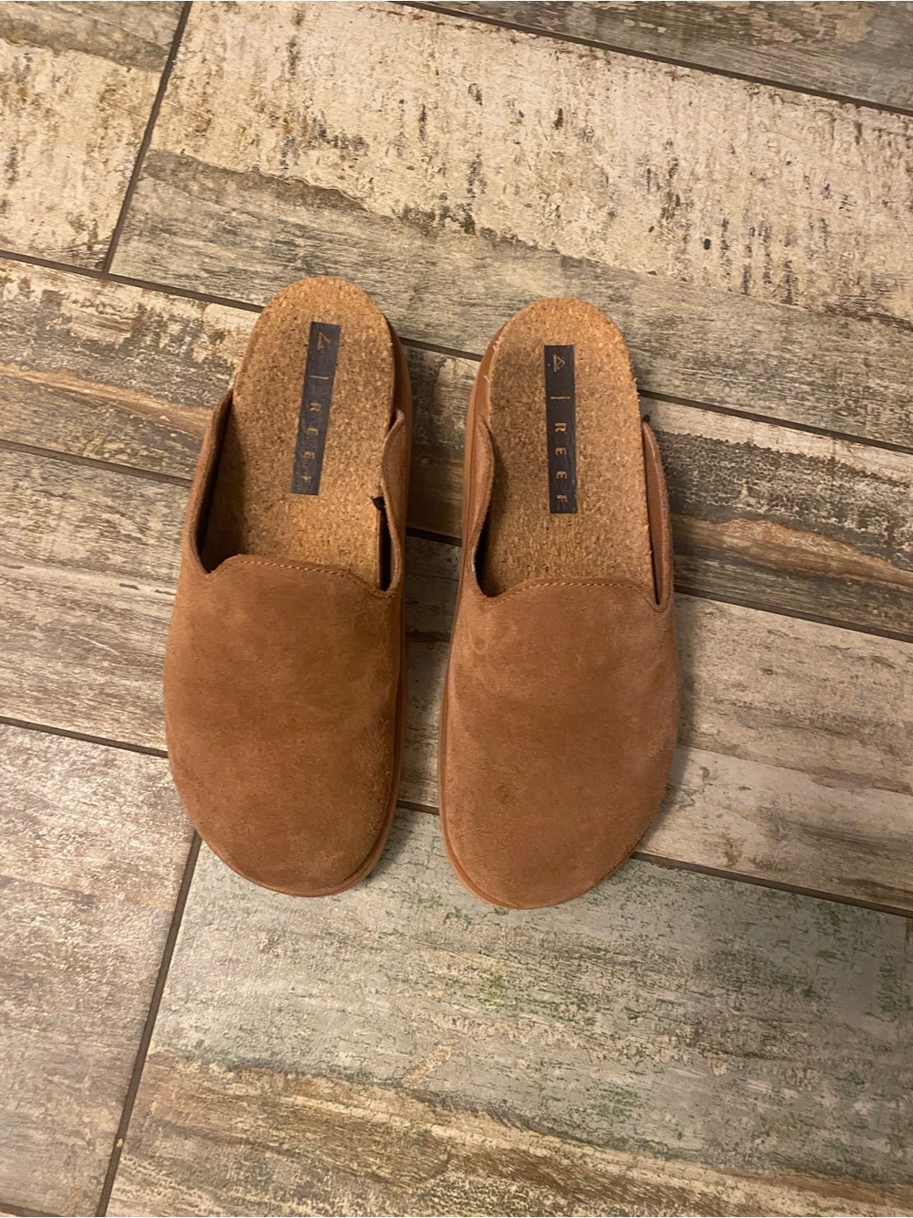 Reef Slip-On Suede Loafers in Tan Brown